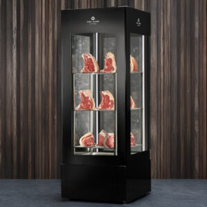 Dry Ager Vitrine All Glass Fridge The Dry Age Guy Edition; Dry Ager Middle East; MGK Electromechanical Works; Mirco Beutler; The Dry Age Guy; Dry Ager; dry ager fridge; dry ager refrigerator; meat aging fridge; meat dry; meat dry aging; butcher dubai; dry aged beef; dry aged steak; best beef steak in dubai; DX-2500;